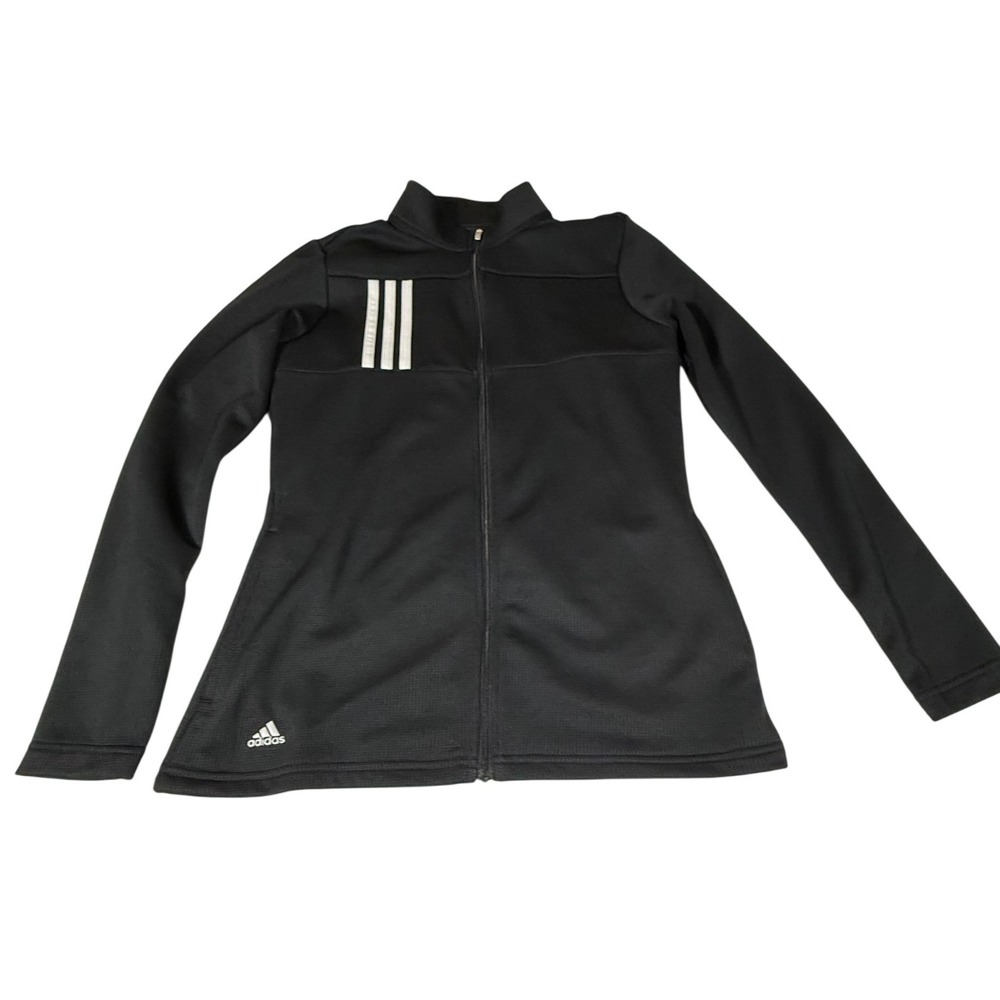 Adidas FR4864 Women's 3-Stripes Textured Full-Zip Track Jacket Black S